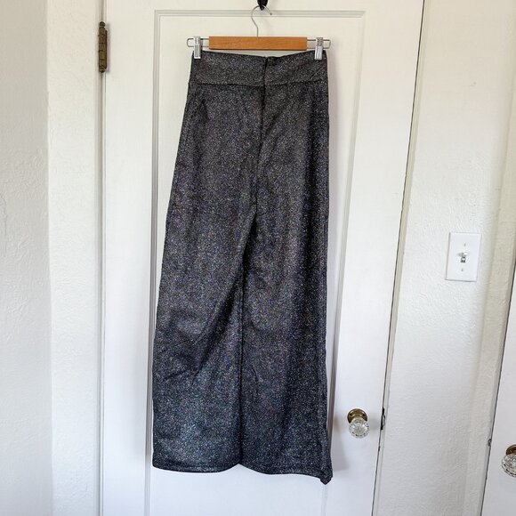 Velius | NWOT Wide Leg Metallic Sparkly Pants Trousers - Picture 6 of 8